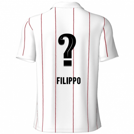 Kandiny Bambino Maglia Niels Filippo #0 Bianco Nero Kit Gara Away 2024/25 Maglietta