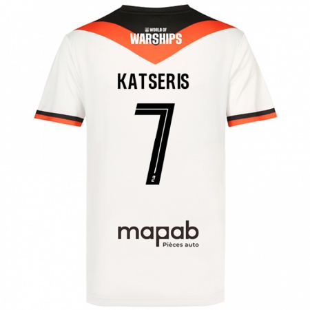 Kandiny Bambino Maglia Panos Katseris #7 Bianco Kit Gara Away 2024/25 Maglietta