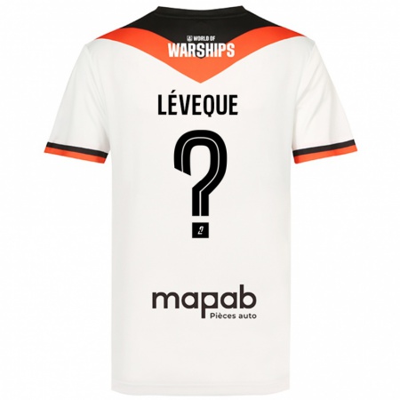 Kandiny Bambino Maglia Léonardo Lévêque #0 Bianco Kit Gara Away 2024/25 Maglietta