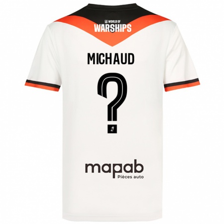 Kandiny Bambino Maglia Etan Michaud #0 Bianco Kit Gara Away 2024/25 Maglietta