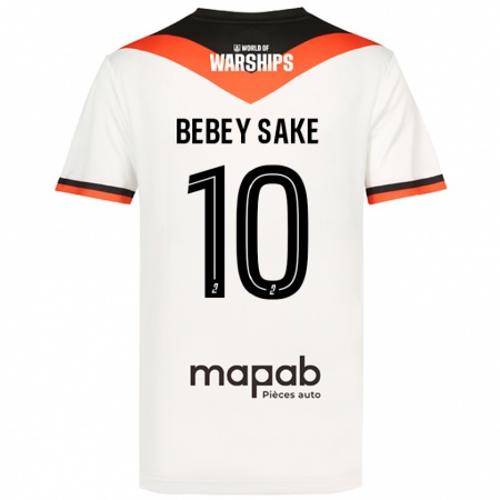 Kandiny Bambino Maglia Mattéo Bebey Sake #10 Bianco Kit Gara Away 2024/25 Maglietta