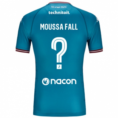 Kandiny Bambino Maglia Pape Moussa Fall #0 Blu Petrolio Kit Gara Away 2024/25 Maglietta