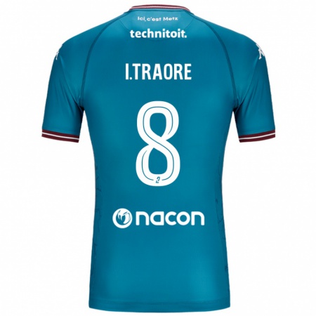 Kandiny Bambino Maglia Ismaël Traoré #8 Blu Petrolio Kit Gara Away 2024/25 Maglietta