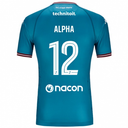 Kandiny Kinder Alpha Touré #12 Blau Petrol Auswärtstrikot Trikot 2024/25 T-Shirt Österreich