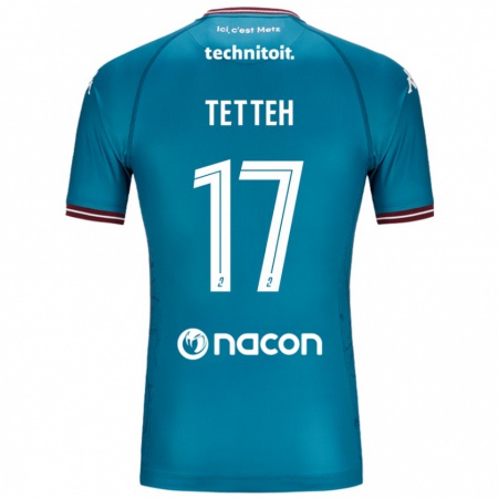 Kandiny Bambino Maglia Benjamin Tetteh #17 Blu Petrolio Kit Gara Away 2024/25 Maglietta