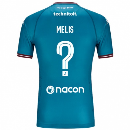 Kandiny Bambino Maglia Antonin Melis #0 Blu Petrolio Kit Gara Away 2024/25 Maglietta