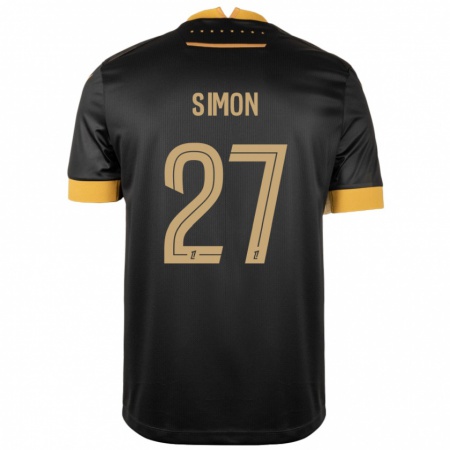 Kandiny Barn Moses Simon #27 Svart Brun Bortatröja Matchtröjor 2024/25 Tröjor T-Tröja