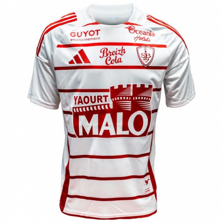 Kandiny Bambino Maglia Romain Faivre #21 Bianco Rosso Kit Gara Away 2024/25 Maglietta