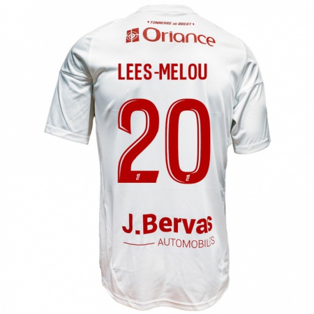 Kandiny Niño Camiseta Pierre Lees-Melou #20 Blanco Rojo 2ª Equipación 2024/25 La Camisa