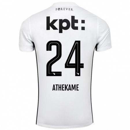 Kandiny Kinder Zachary Athekame #24 Weiß Schwarz Auswärtstrikot Trikot 2024/25 T-Shirt Österreich