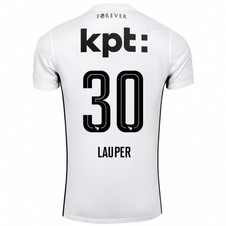 Kandiny Kinder Sandro Lauper #30 Weiß Schwarz Auswärtstrikot Trikot 2024/25 T-Shirt Österreich