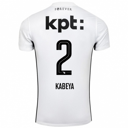 Kandiny Niño Camiseta Benjamin Kabeya #2 Blanco Negro 2ª Equipación 2024/25 La Camisa