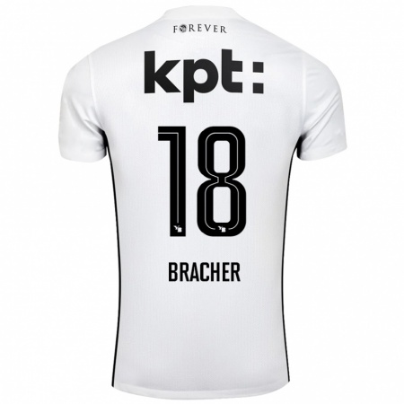 Kandiny Kinder Jasha Bracher #18 Weiß Schwarz Auswärtstrikot Trikot 2024/25 T-Shirt Österreich