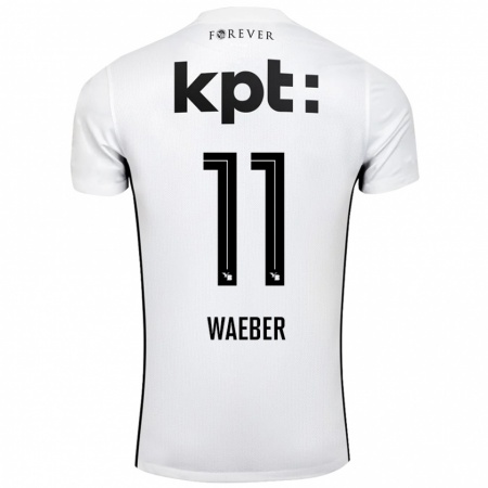 KandinyキッズStéphanie Waeber#11白 黒アウェイシャツ2024/25ジャージーユニフォーム