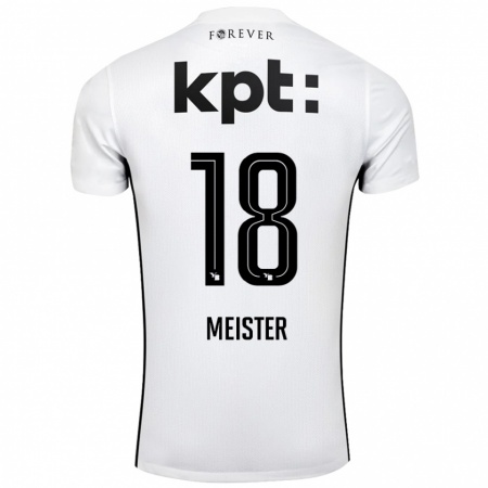 Kandiny Niño Camiseta Wibke Meister #18 Blanco Negro 2ª Equipación 2024/25 La Camisa