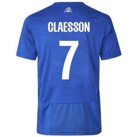 Kandiny Niño Camiseta Viktor Claesson #7 Blanco Azul 2ª Equipación 2024/25 La Camisa