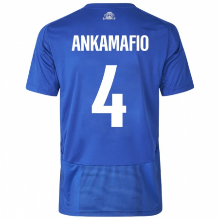 Kandiny Niño Camiseta Graham Ankamafio #4 Blanco Azul 2ª Equipación 2024/25 La Camisa México