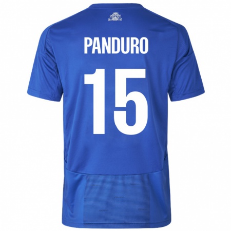 Kandiny Niño Camiseta Tristan Panduro #15 Blanco Azul 2ª Equipación 2024/25 La Camisa México