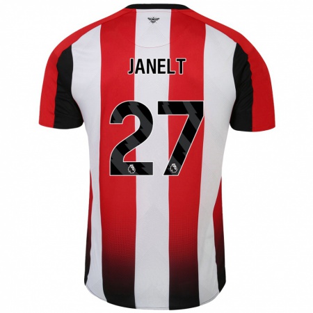 Kandiny Uomo Maglia Vitaly Janelt #27 Rosso Bianco Kit Gara Home 2024/25 Maglietta