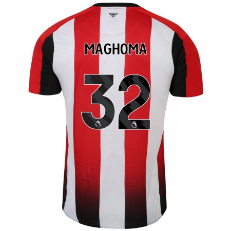 Kandiny Uomo Maglia Paris Maghoma #32 Rosso Bianco Kit Gara Home 2024/25 Maglietta