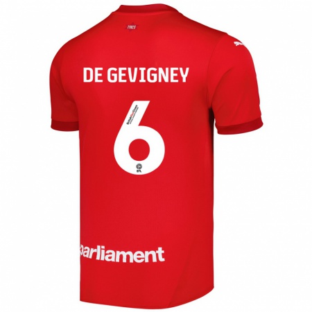 Kandiny Herren Maël De Gevigney #6 Rot Heimtrikot Trikot 2024/25 T-Shirt Österreich