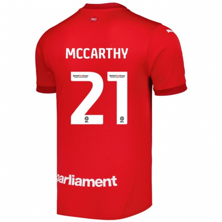 Kandiny Uomo Maglia Conor Mccarthy #21 Rosso Kit Gara Home 2024/25 Maglietta