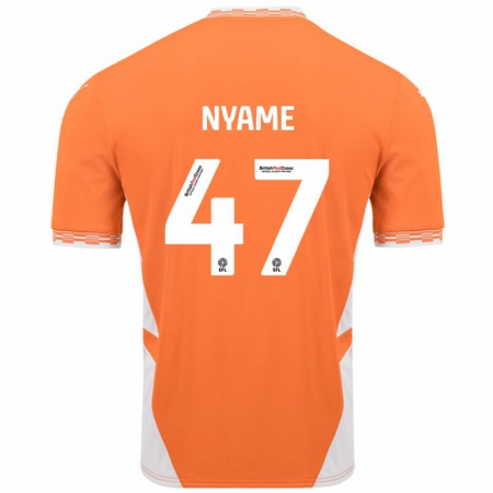 Kandiny Män Josh Nyame #47 Orange Vit Hemmatröja Matchtröjor 2024/25 Tröjor T-Tröja