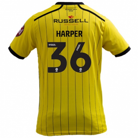 Kandiny Män Rekeem Harper #36 Gul Hemmatröja Matchtröjor 2024/25 Tröjor T-Tröja