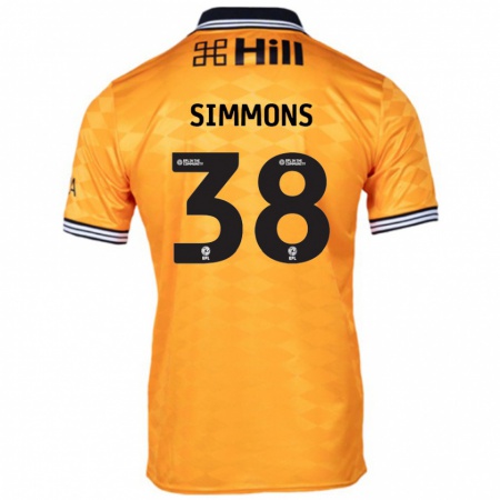 Kandiny Uomo Maglia Bella Simmons #38 Arancione Kit Gara Home 2024/25 Maglietta