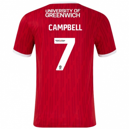 Kandiny Uomo Maglia Tyreece Campbell #7 Rosso Bianco Kit Gara Home 2024/25 Maglietta