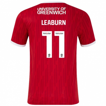 Kandiny Uomo Maglia Miles Leaburn #11 Rosso Bianco Kit Gara Home 2024/25 Maglietta