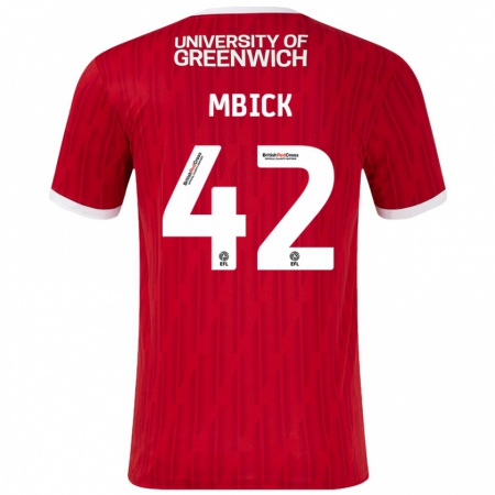 Kandiny Heren Micah Mbick #42 Rood Wit Thuisshirt Thuistenue 2024/25 T-Shirt België