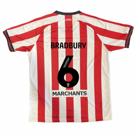 Kandiny Heren Tom Bradbury #6 Rood Wit Thuisshirt Thuistenue 2024/25 T-Shirt België