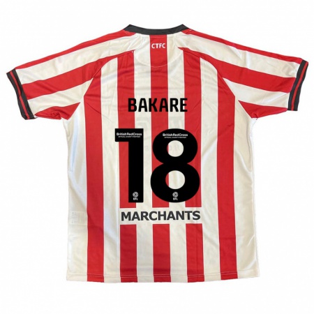 Kandiny Hombre Camiseta Ibrahim Bakare #18 Rojo Blanco 1ª Equipación 2024/25 La Camisa