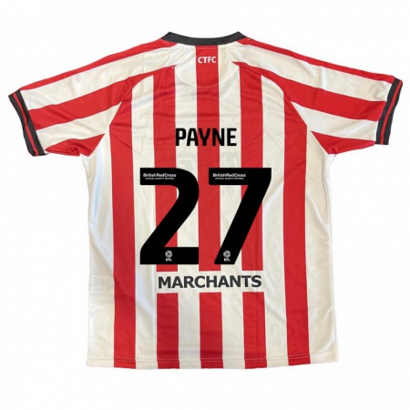 Kandiny Uomo Maglia Lewis Payne #27 Rosso Bianco Kit Gara Home 2024/25 Maglietta