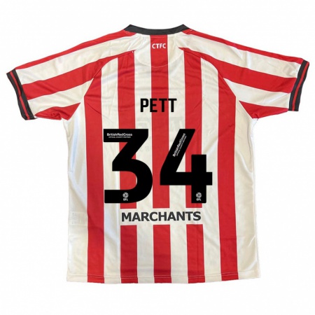 Kandiny Uomo Maglia Tom Pett #34 Rosso Bianco Kit Gara Home 2024/25 Maglietta