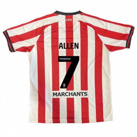 Kandiny Hombre Camiseta Emily Allen #7 Rojo Blanco 1ª Equipación 2024/25 La Camisa