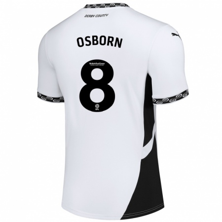 Kandiny Hombre Camiseta Ben Osborn #8 Blanco Negro 1ª Equipación 2024/25 La Camisa