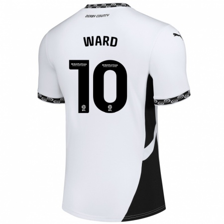 Kandiny Uomo Maglia Hannah Ward #10 Bianco Nero Kit Gara Home 2024/25 Maglietta