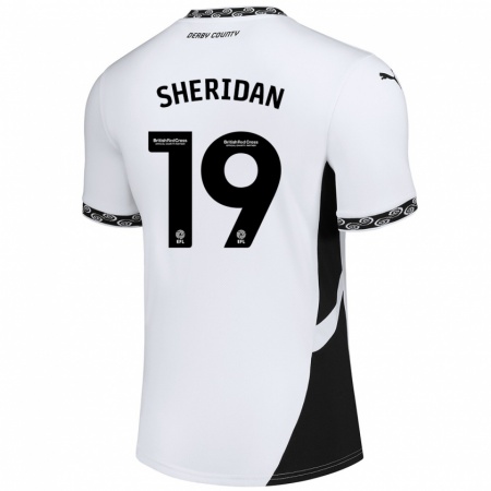 Kandiny Uomo Maglia Isabel Sheridan #19 Bianco Nero Kit Gara Home 2024/25 Maglietta