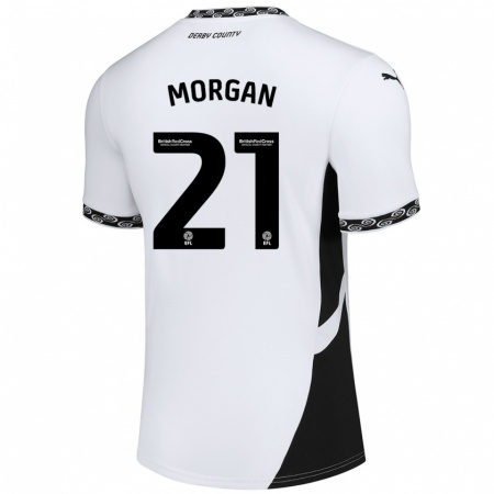 Kandiny Herren Sarah Morgan #21 Weiß Schwarz Heimtrikot Trikot 2024/25 T-Shirt Österreich