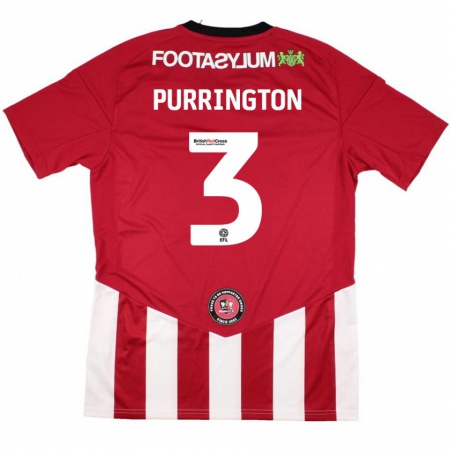 Kandiny Hombre Camiseta Ben Purrington #3 Rojo Blanco 1ª Equipación 2024/25 La Camisa México