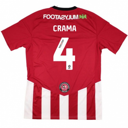 Kandiny Uomo Maglia Tristan Crama #4 Rosso Bianco Kit Gara Home 2024/25 Maglietta