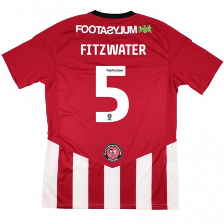 Kandiny Uomo Maglia Jack Fitzwater #5 Rosso Bianco Kit Gara Home 2024/25 Maglietta