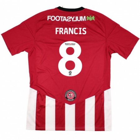 Kandiny Uomo Maglia Ed Francis #8 Rosso Bianco Kit Gara Home 2024/25 Maglietta