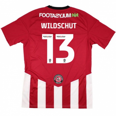 Kandiny Uomo Maglia Yanic Wildschut #13 Rosso Bianco Kit Gara Home 2024/25 Maglietta