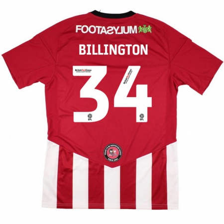 Kandiny Heren Gabe Billington #34 Rood Wit Thuisshirt Thuistenue 2024/25 T-Shirt België