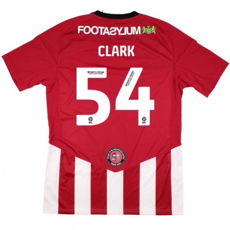 Kandiny Uomo Maglia Max Clark #54 Rosso Bianco Kit Gara Home 2024/25 Maglietta