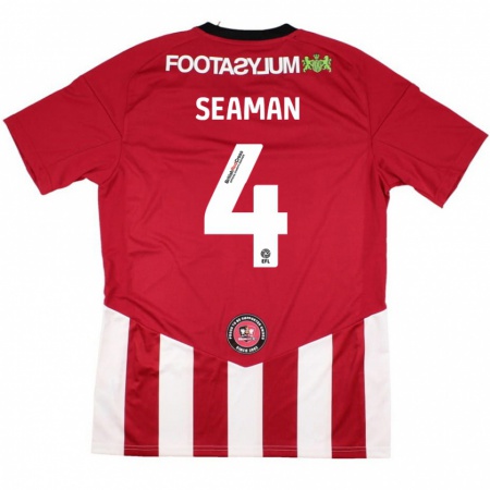 Kandiny Uomo Maglia Jaydee Seaman #4 Rosso Bianco Kit Gara Home 2024/25 Maglietta