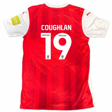 Kandiny Uomo Maglia Ronan Coughlan #19 Rosso Bianco Kit Gara Home 2024/25 Maglietta